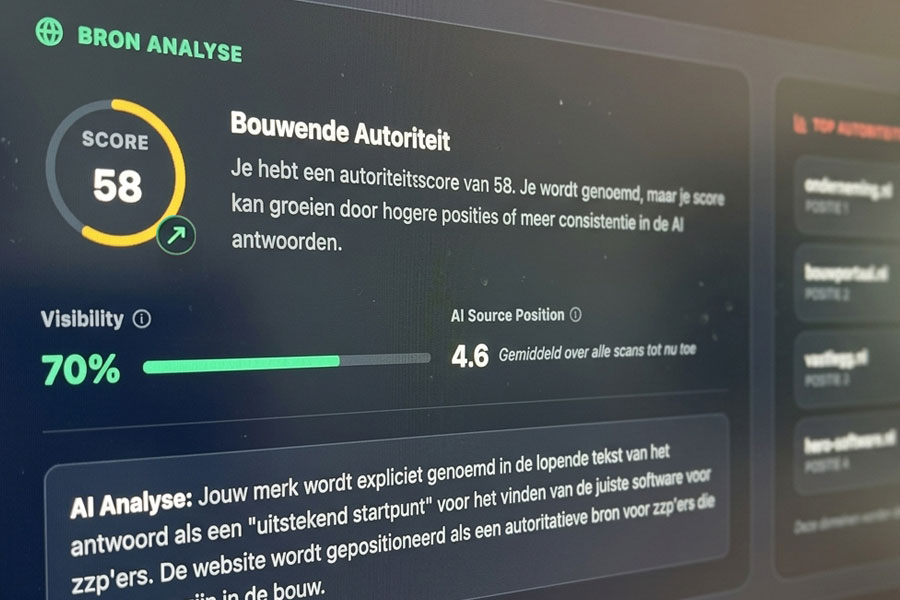 Bisky weergave van de bronanalyse